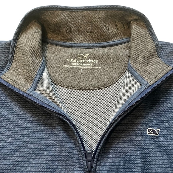 Men's Vineyard  Vines Performance Ribbed 
Quarter-Zip Pullover Sweater, Sz L - Picture 12 of 13